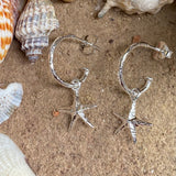 Silver Starfish Earrings