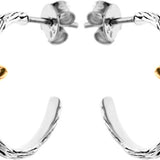Textured Bee Hoop Earrings