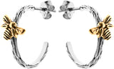 Textured Bee Hoop Earrings
