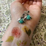 Marcasite and Turquoise Bee Earrings