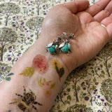 Marcasite and Turquoise Bee Earrings