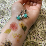 Marcasite and Turquoise Bee Earrings