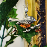 Amber Robin Pendant