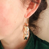 Statement Silver & Copper Frill Hoops
