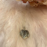 Mini Silver Angel Wings Heart Locket