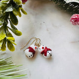 Mr Snowman Red Scarf Earrings