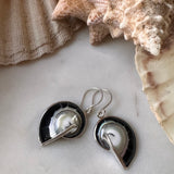 Nautilus Shell Earrings ~ Black