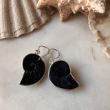 Nautilus Shell Earrings ~ Black