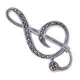 Marcasite Treble Clef Brooch