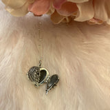 Mini Silver Angel Wings Heart Locket