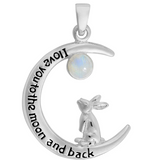I love you to the moon and back Hare Pendant
