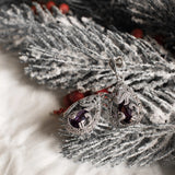 Purple Pear Marcasite Earrings