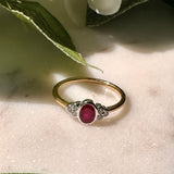 Smooth Oval Ruby & Diamond Ring