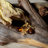 The Two Of Us Golden Amber Acorns Pendant