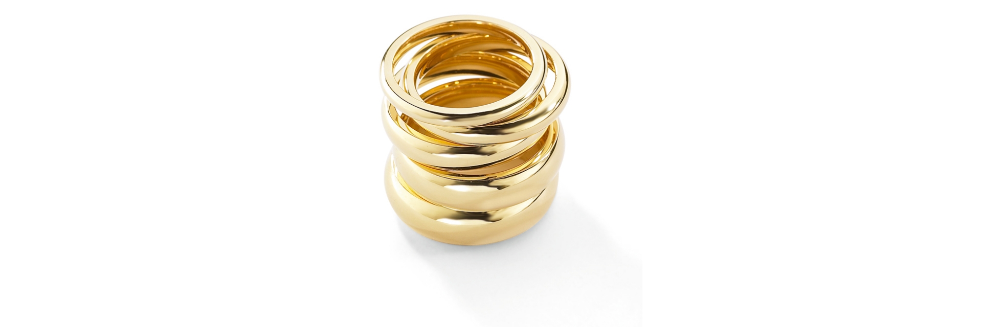 Court Shaped Yellow Gold Wedding Rings