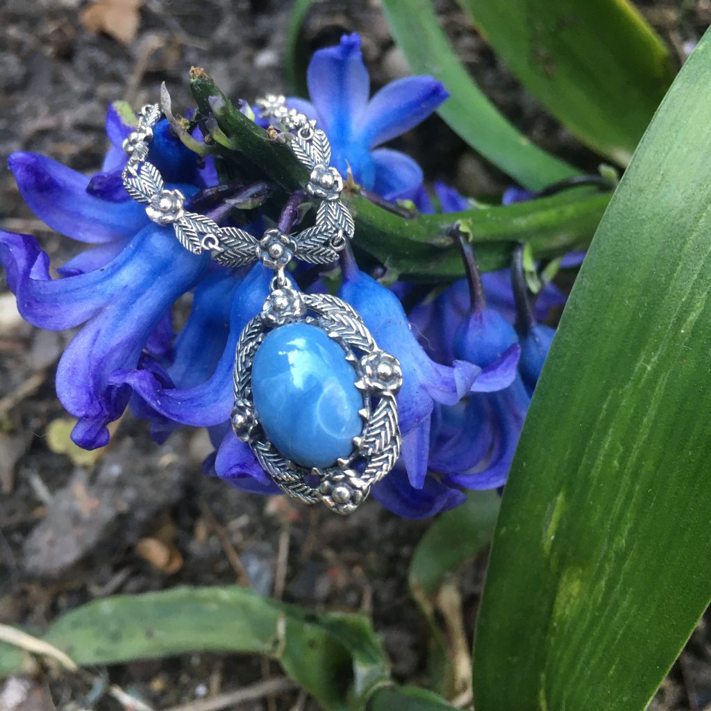 Blue Opal on Hyacinths 