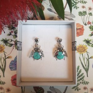 Marcasite and Turquoise Bee Earrings