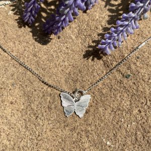 silver butterfly anklet