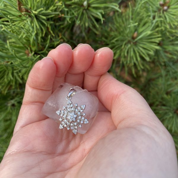 snowflake pendant outside