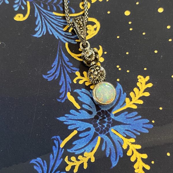 marcasite and opalite trilogy pendant