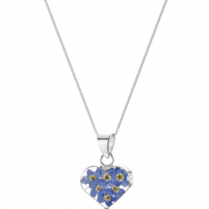Forget-me-not Heart Pendant ~ Small. Real forget me not flowers...