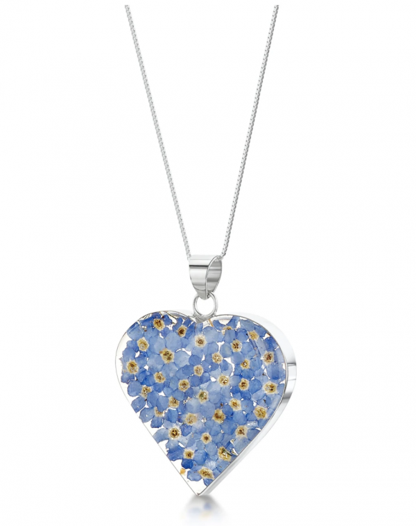 forget me not heart pendant