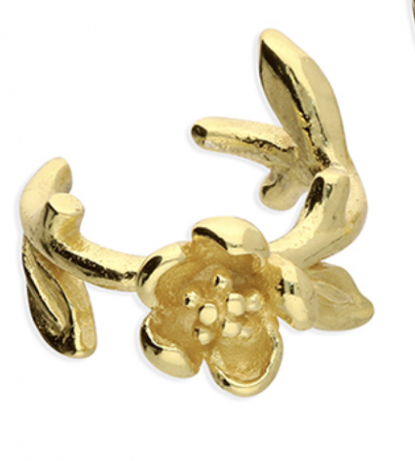golden floral ear cuff
