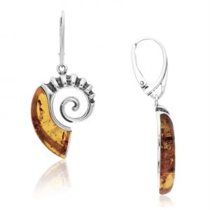 amber ammonite earrings 2