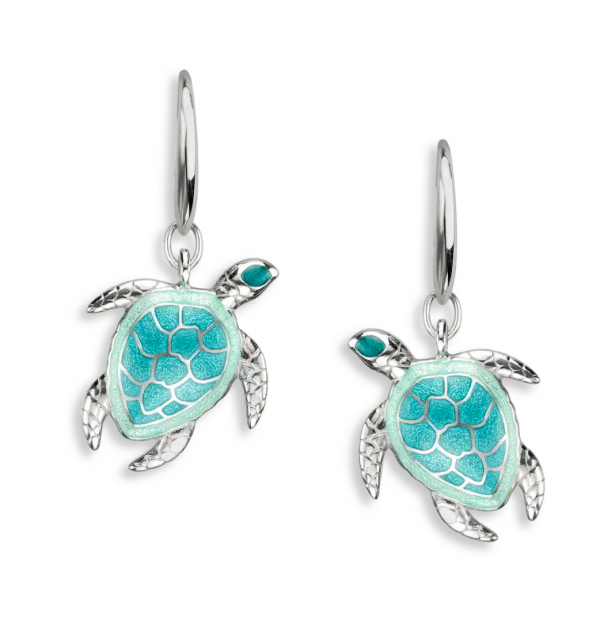 enamel turtle earrings