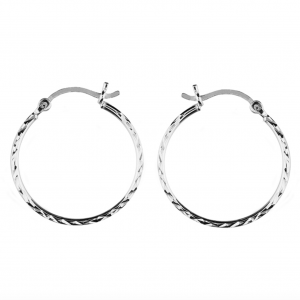 silver sparkle hoop earrings medium