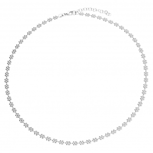 silver mini daisy necklace