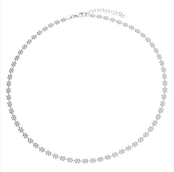 silver mini daisy necklace