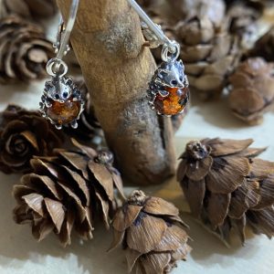 amber hedgehog earrings