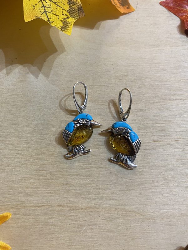 kingfisher drop earrings