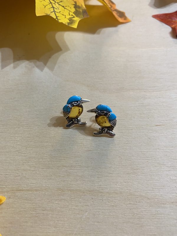 kingfisher stud earrings