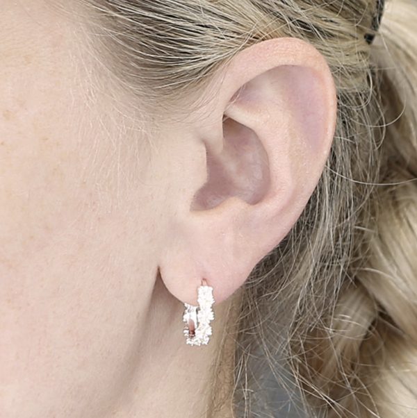 Daisy Hoop Earrings on model