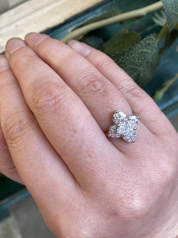 Tudor Rose Diamond Ring Close