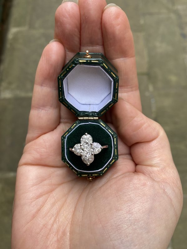 tudor rose diamond ring boxed