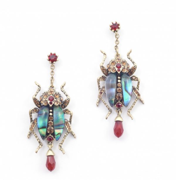 bejewelled beetle earrings