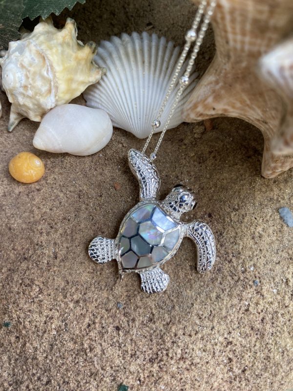 mother of pearl turtle pendant