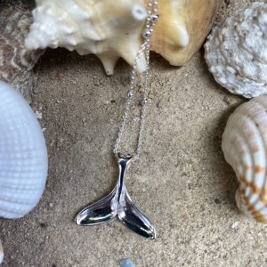 silver whale tail pendant