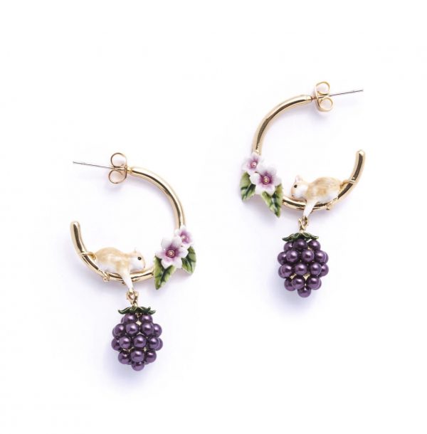 blackberry mouse earrings