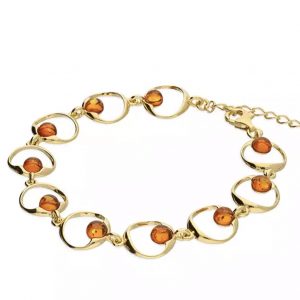 golden amber bracelet plain
