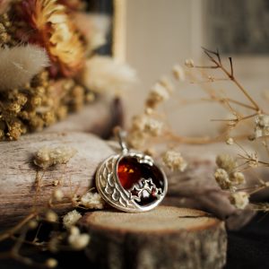 Harvest moon amber pendant