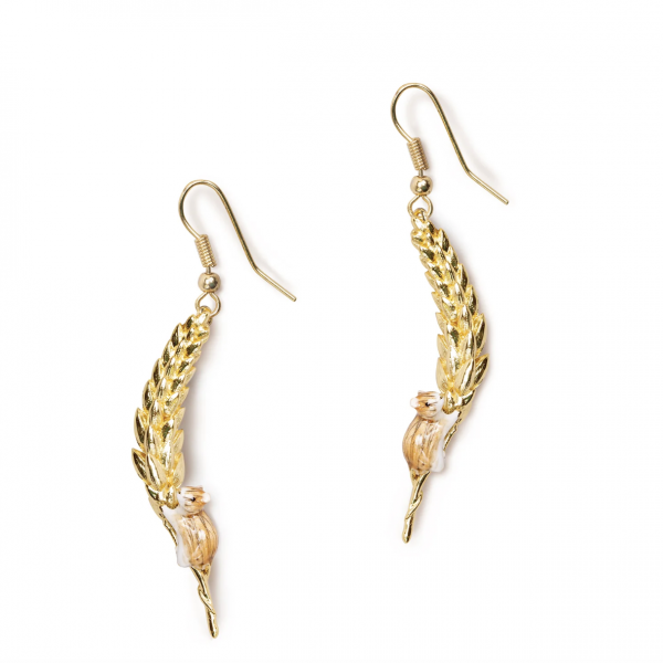 harvest mouse and corn drop earrings