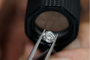 lab grown diamonds under a loupe