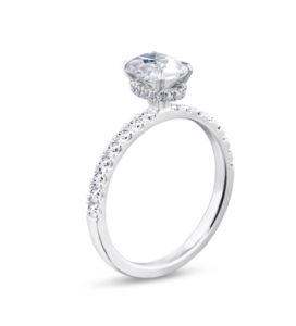 hidden halo platinum oval engagement ring
