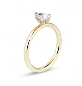 pear shaped engagement ring hidden halo