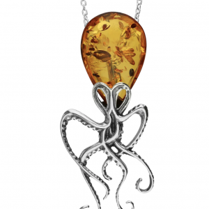 amber octopus pendant