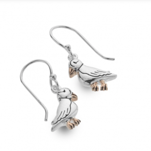 mini puffin drop earrings